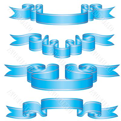 set of blue ribbons