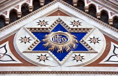 Star of David at the Santa Croce church in Florence. Italy.