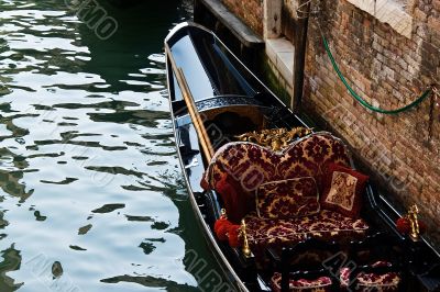 Gondola at the canal in Venice. Italy.