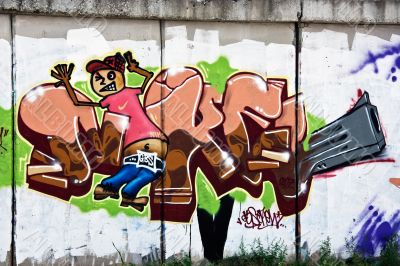 Graffiti at river station in Samara. Russia.