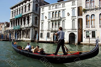 Gondola at the canal in Venice. Italy.