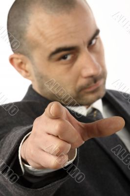 Businessman pointing 