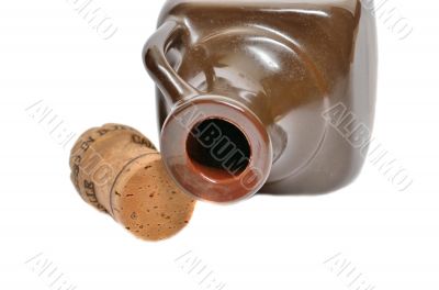 Ceramic bottle and a cork 