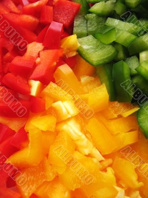 Yellow, red and green peppers Bulgarian
