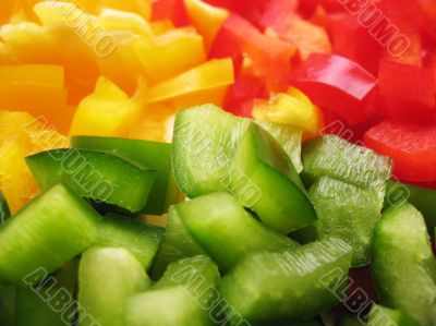 Yellow, red and green peppers Bulgarian