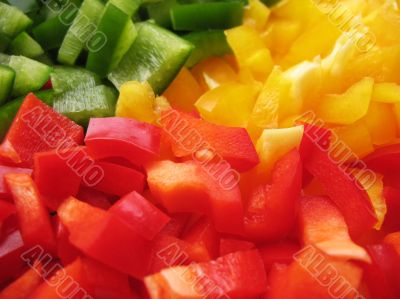 Yellow, red and green peppers Bulgarian