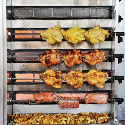 grilled chicken and pork