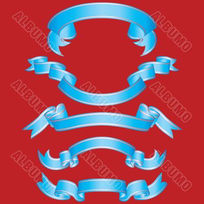 set of blue ribbons