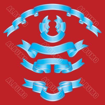 set of blue ribbons
