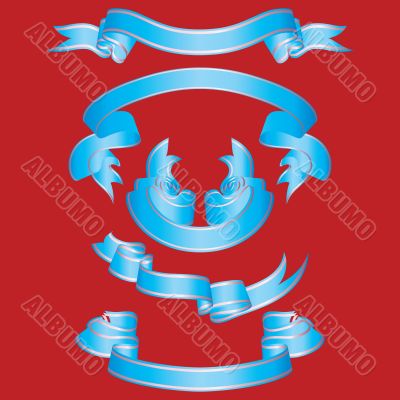 set of blue ribbons