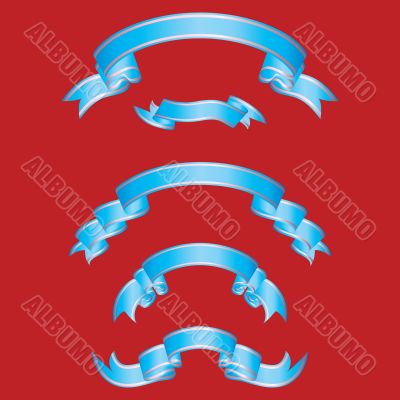 set of blue ribbons