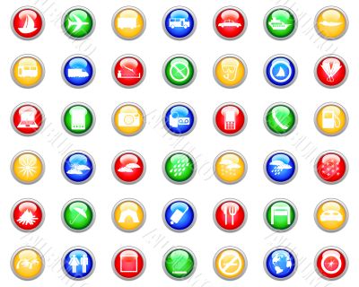 travel icons set
