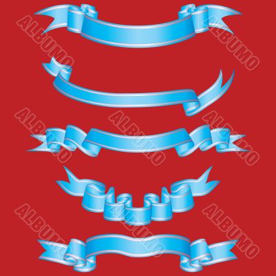 set of blue ribbons