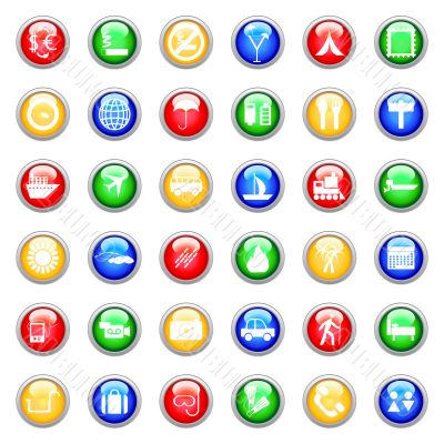 travel icons set