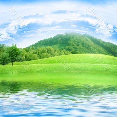 river and meadow