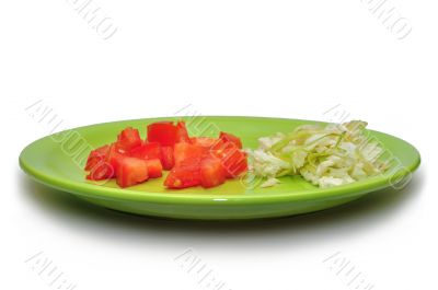 sliced â€‹â€‹vegetables on a plate