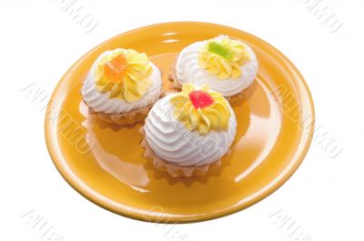 plate of pastries on a white background
