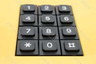 Buttons of yellow telephone