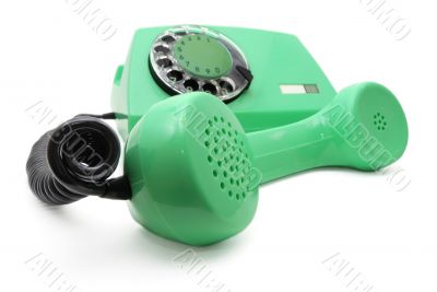Green phone with a disk