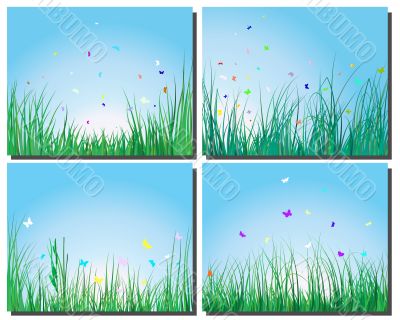 grass silhouettes set