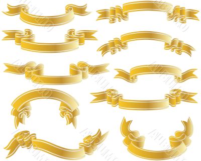 gold ribbons set