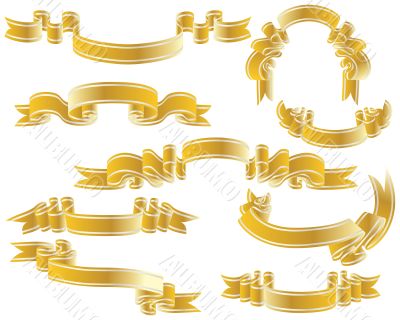 gold ribbons set