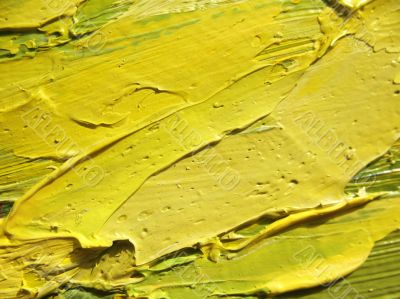 A fragment of the canvas with oil paints