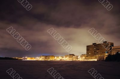 Small town at night