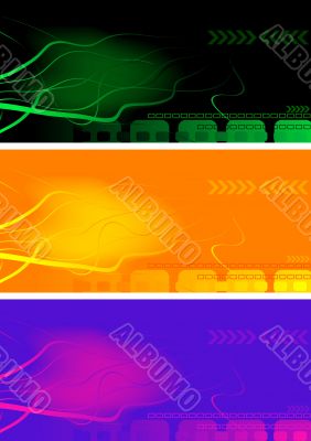 Set of bright abstract banners.