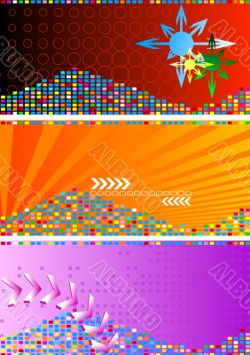 Set of bright abstract banners