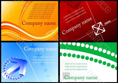 Set of colorful business cards