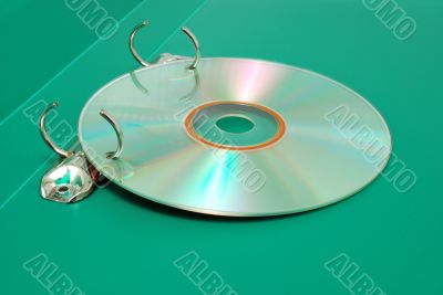Disk DVD in  a folder  for documents