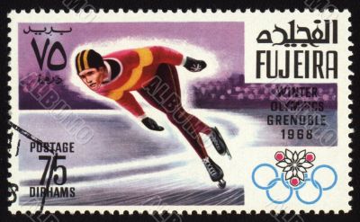 Postage stamp, Winter Olympic Games in Grenoble 1968