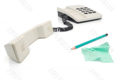 Telephone and pencil