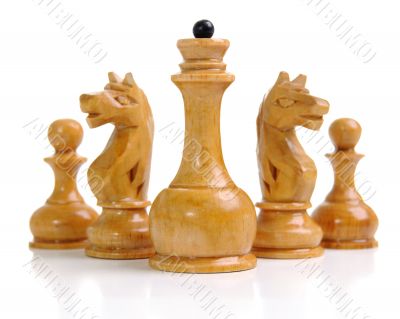 Group of white chessmen
