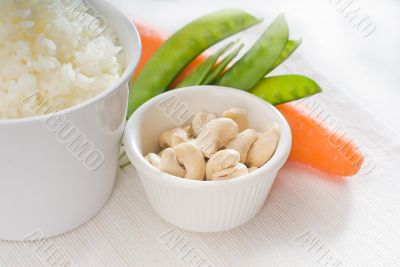 cashew nuts and vegetables