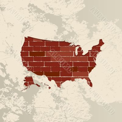 USA wall map