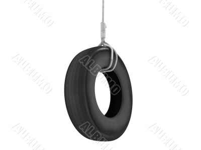 Tire-swing on the rope