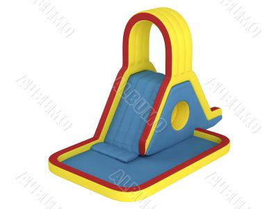 Inflatable children`s slide