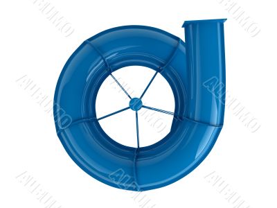 Blue waterslide