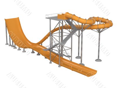 Orange waterslide