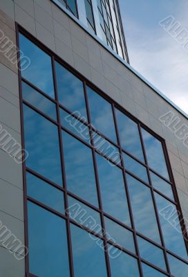 Sky Reflection In The Windows Of The Office Building
