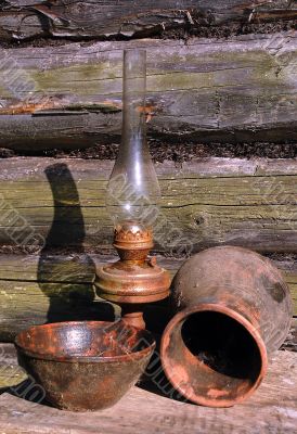 Vintage Betty Lamp, Jug and Bowl