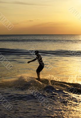 surfer on sunset