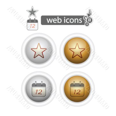 round web icons-favorites and calendar