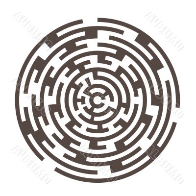 round  maze 2  izolated on white