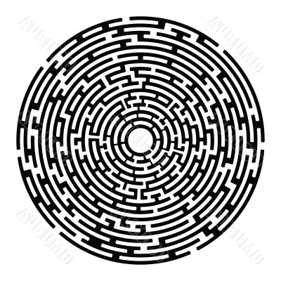 round  maze  izolated on white