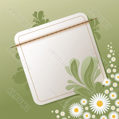 floral background with empty note