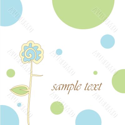 abstract background with a blue flower