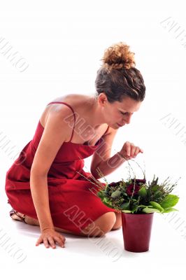 woman and flowers